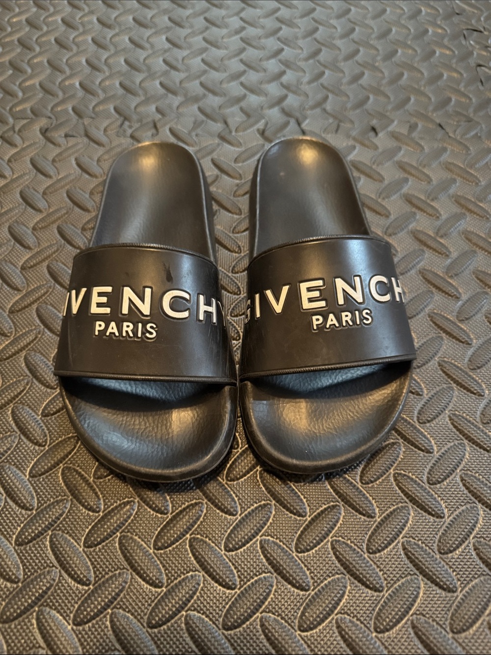 Givenchy Black Logo Slide Sandals Authentic